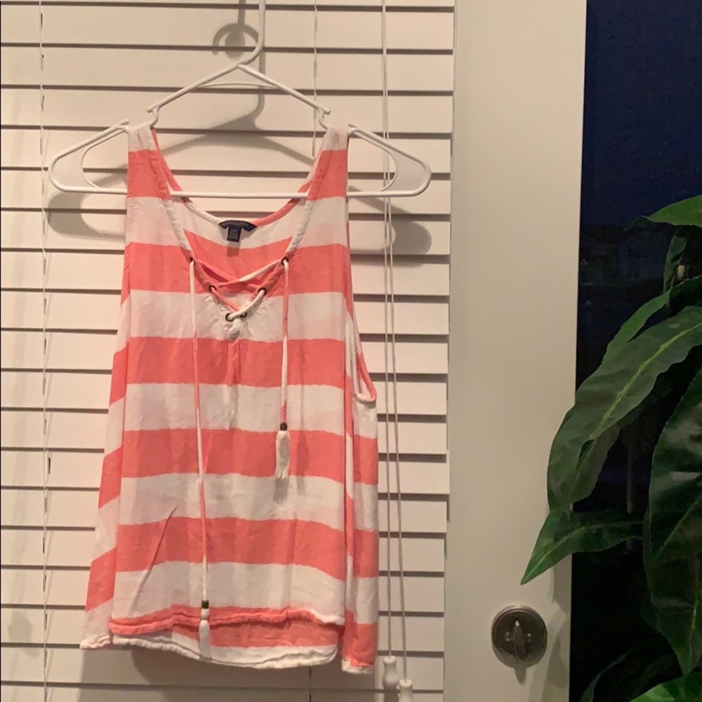 Coral & white stripe Aeropostale tank!